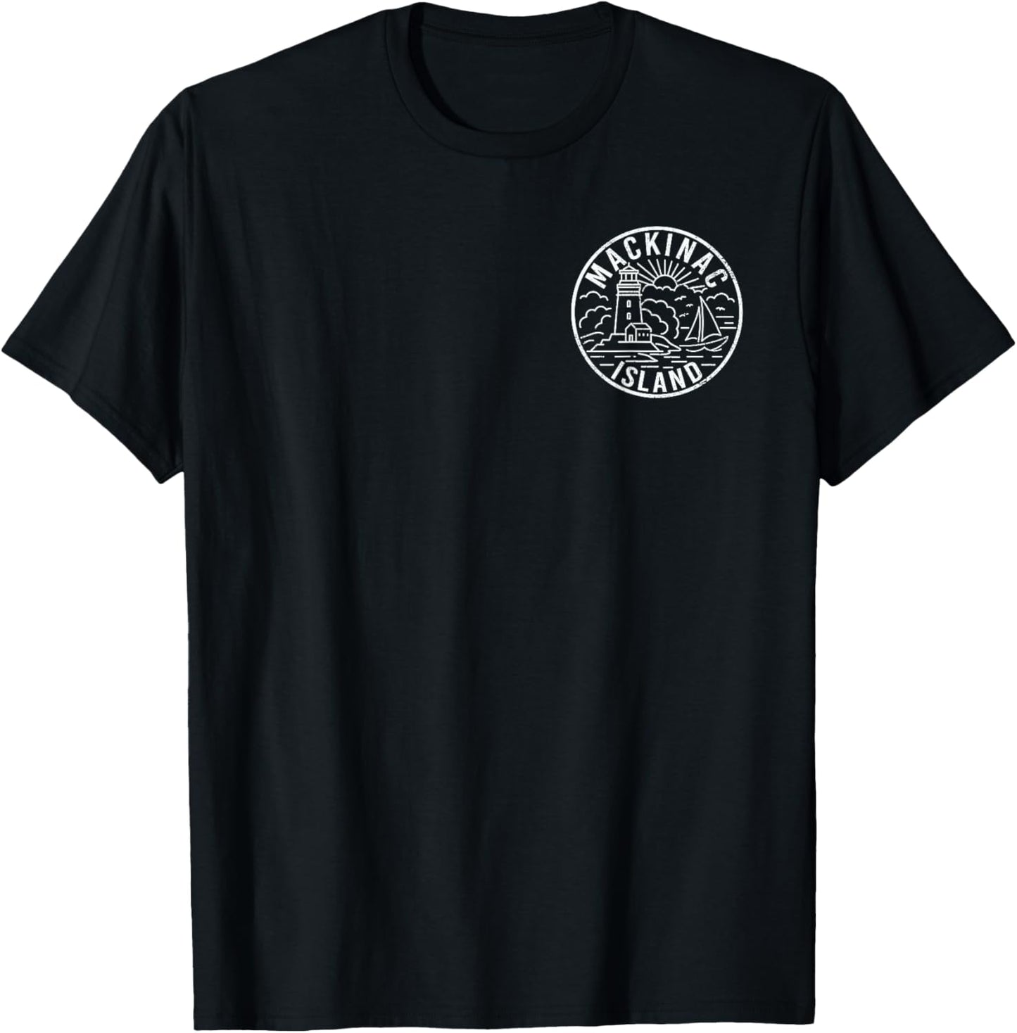 Mackinac Island Michigan Front and Back T-Shirt - T-Shirt | Black