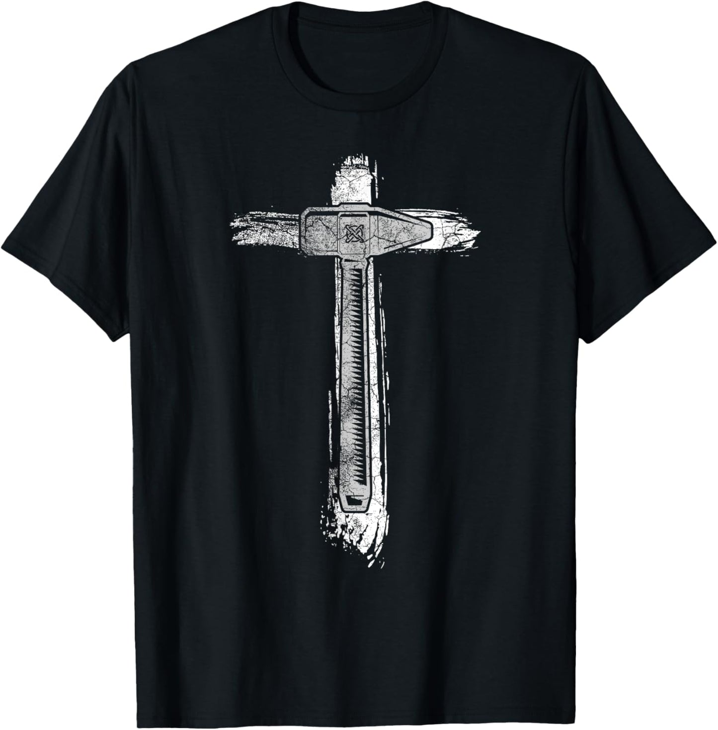 Blacksmith Hammer Cross | Christian Blacksmithing T-Shirt - T-Shirt | Black