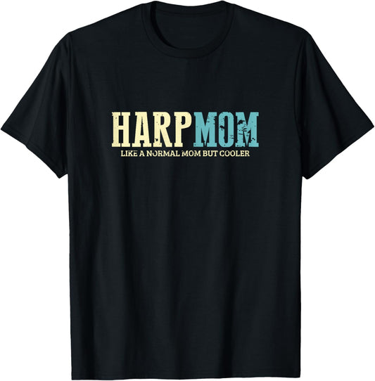 Harp Mom Glacière Fun Mommy Vintage Fête des Mères T-Shirt - T-Shirt | Black