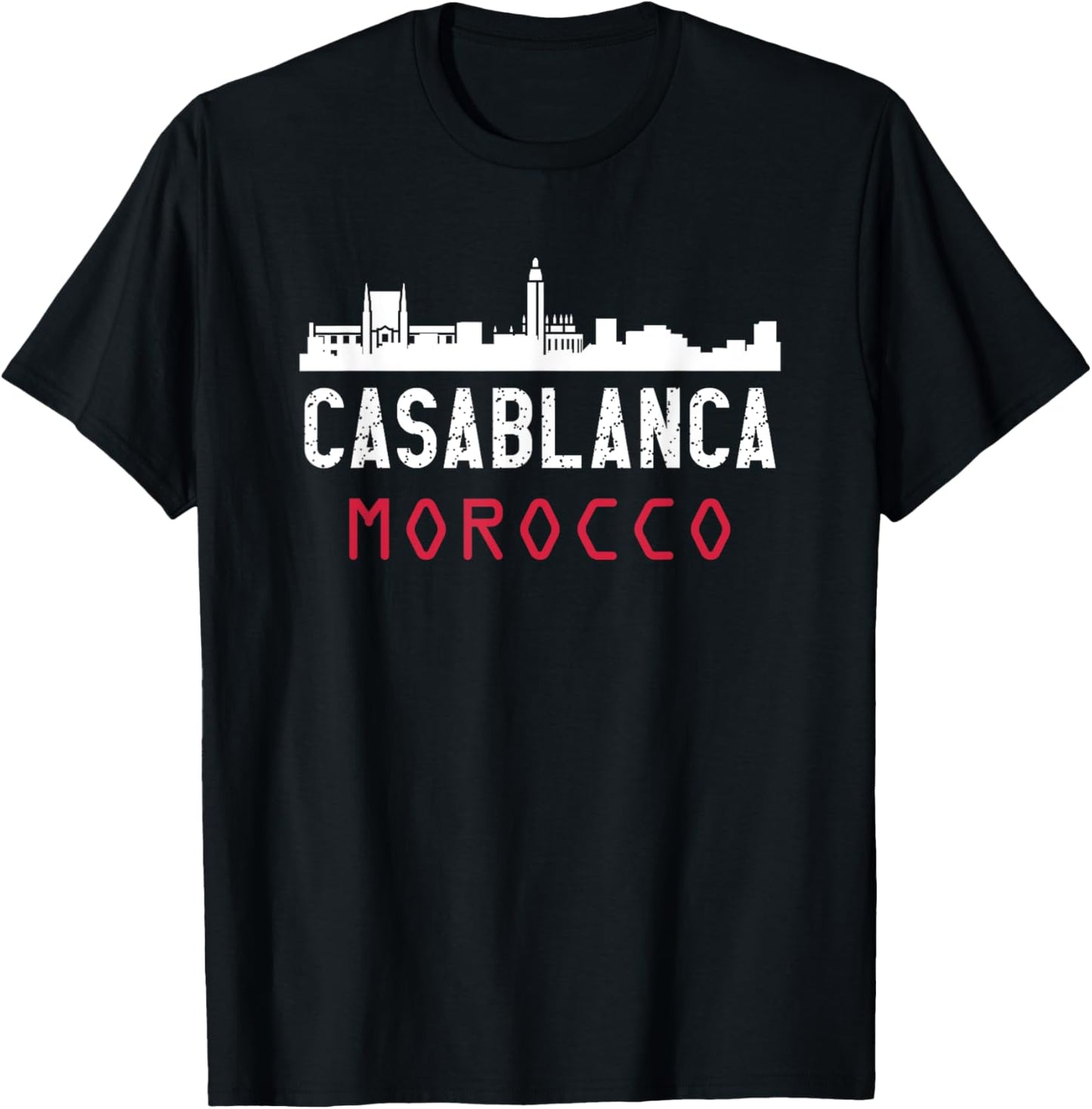 Casablanca Morocco , -Adult, Black, Small, Short Sleeve, , Classic Fit, Polyester 100% T-Shirt - T-Shirt | Black