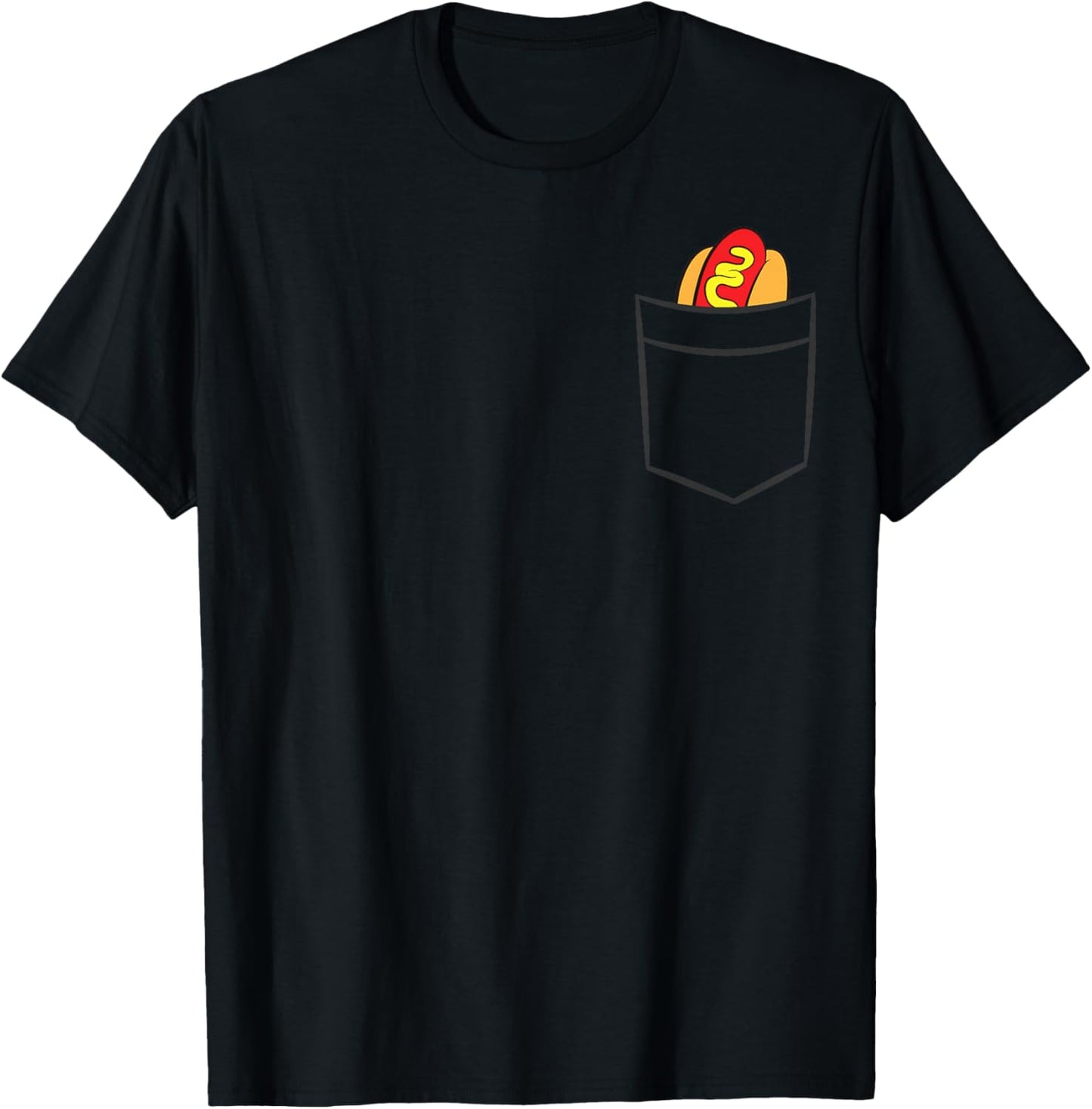 Hotdog in The Pocket Fast Food Funny Pocket Hot Dog T-Shirt - T-Shirt | Black
