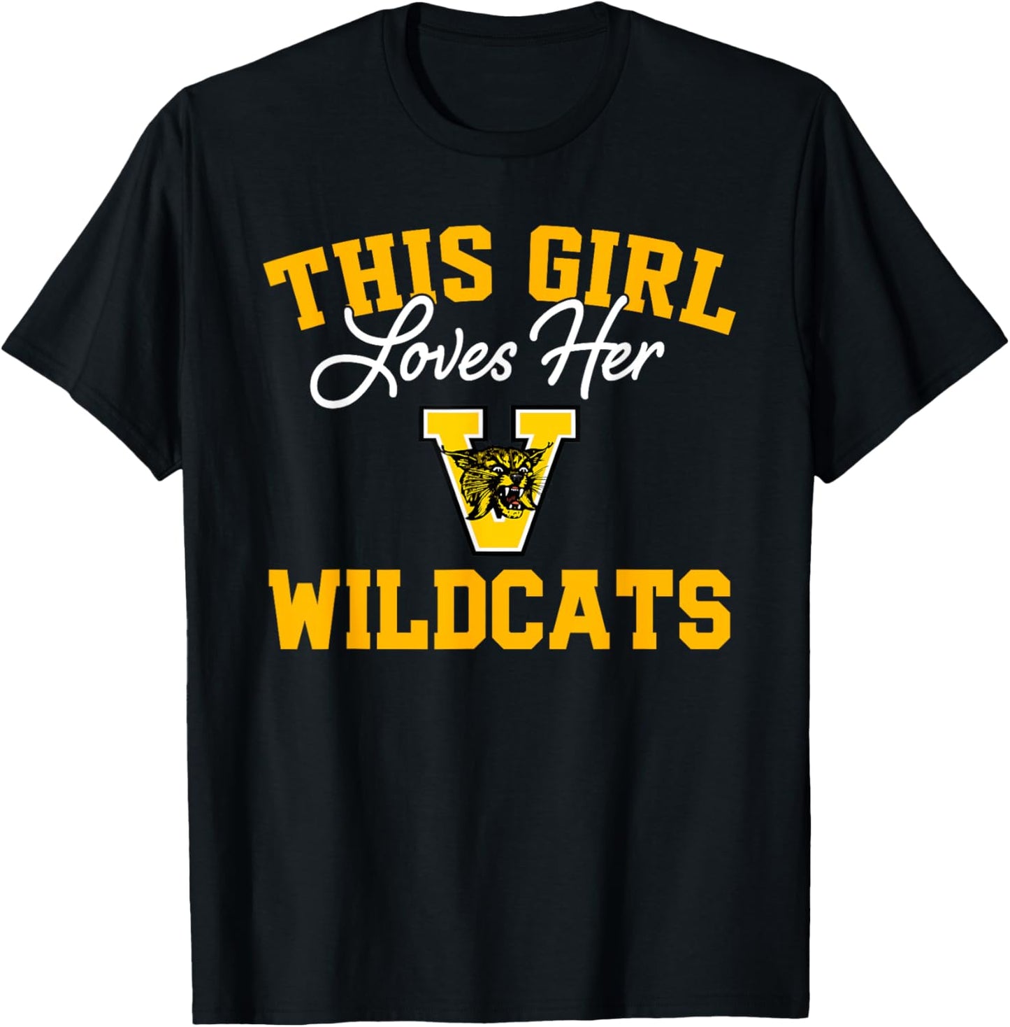 Valdosta Wildcats Logo This Girl Loves Her HS T-Shirt - T-Shirt | Black