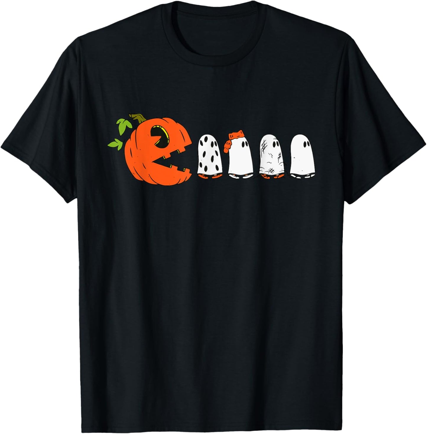 Halloween Pumpkin Funny Ghosts Boys Kids Women Men T-Shirt - T-Shirt | Black