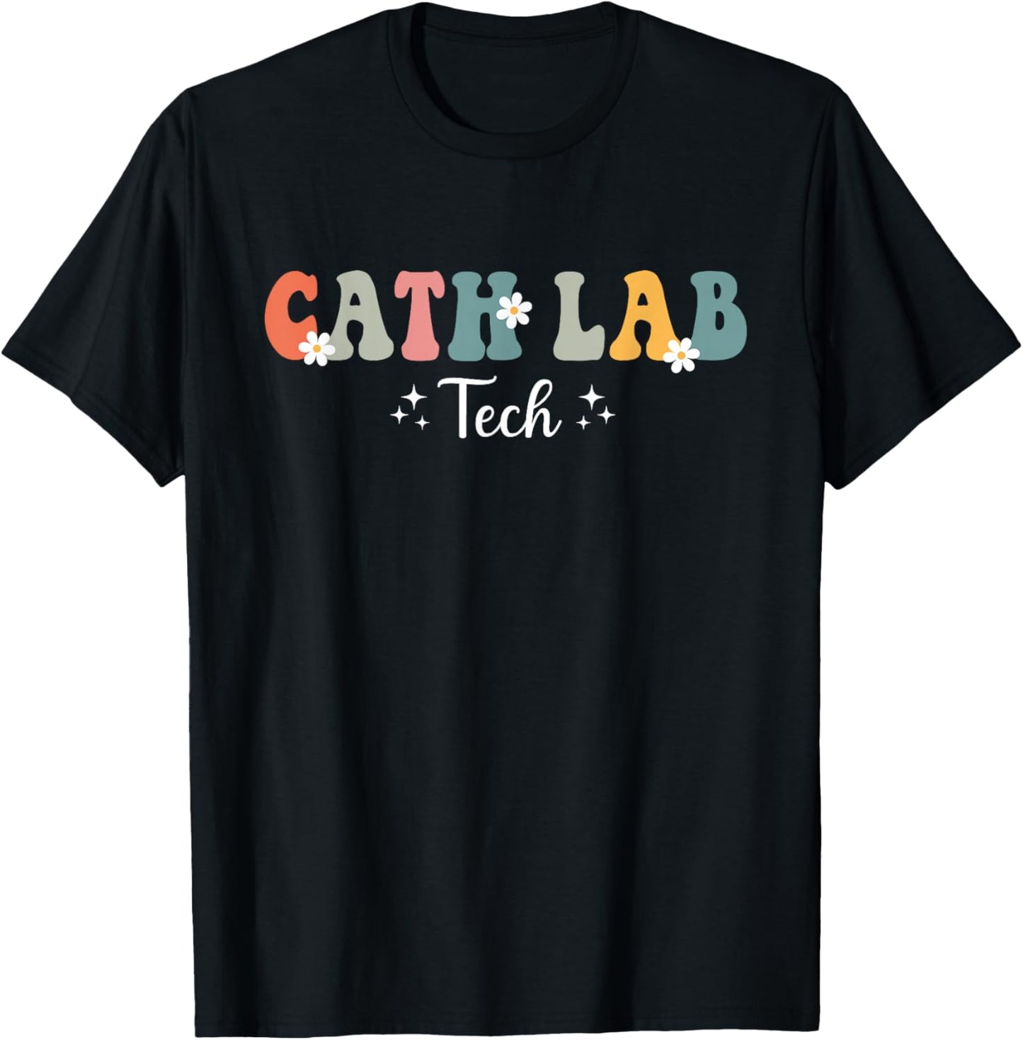 Retro Groovy Cath Lab Tech Cath Lab Technician Men T-Shirt - T-Shirt | Black