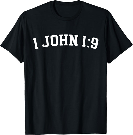 1 John 1:9 T-Shirt - T-Shirt | Black