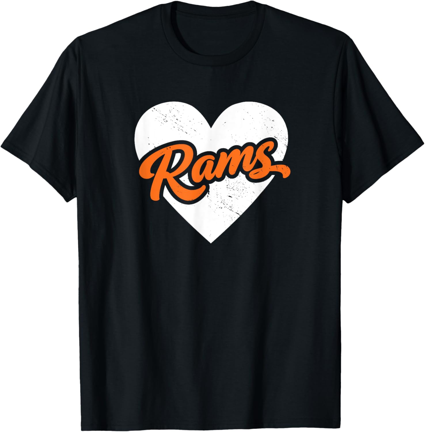 Vintage Rams High School Go Rams Pride Heart T-Shirt - T-Shirt | Black