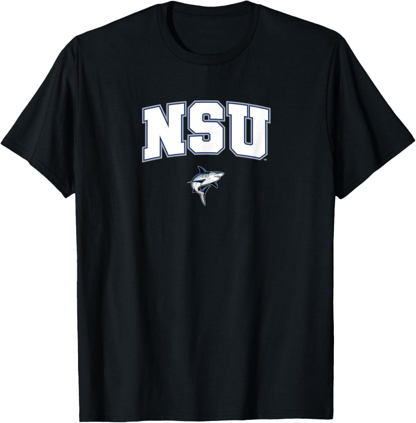 Nova Southeastern University Sharks Arch Logo T-Shirt - T-Shirt | Black