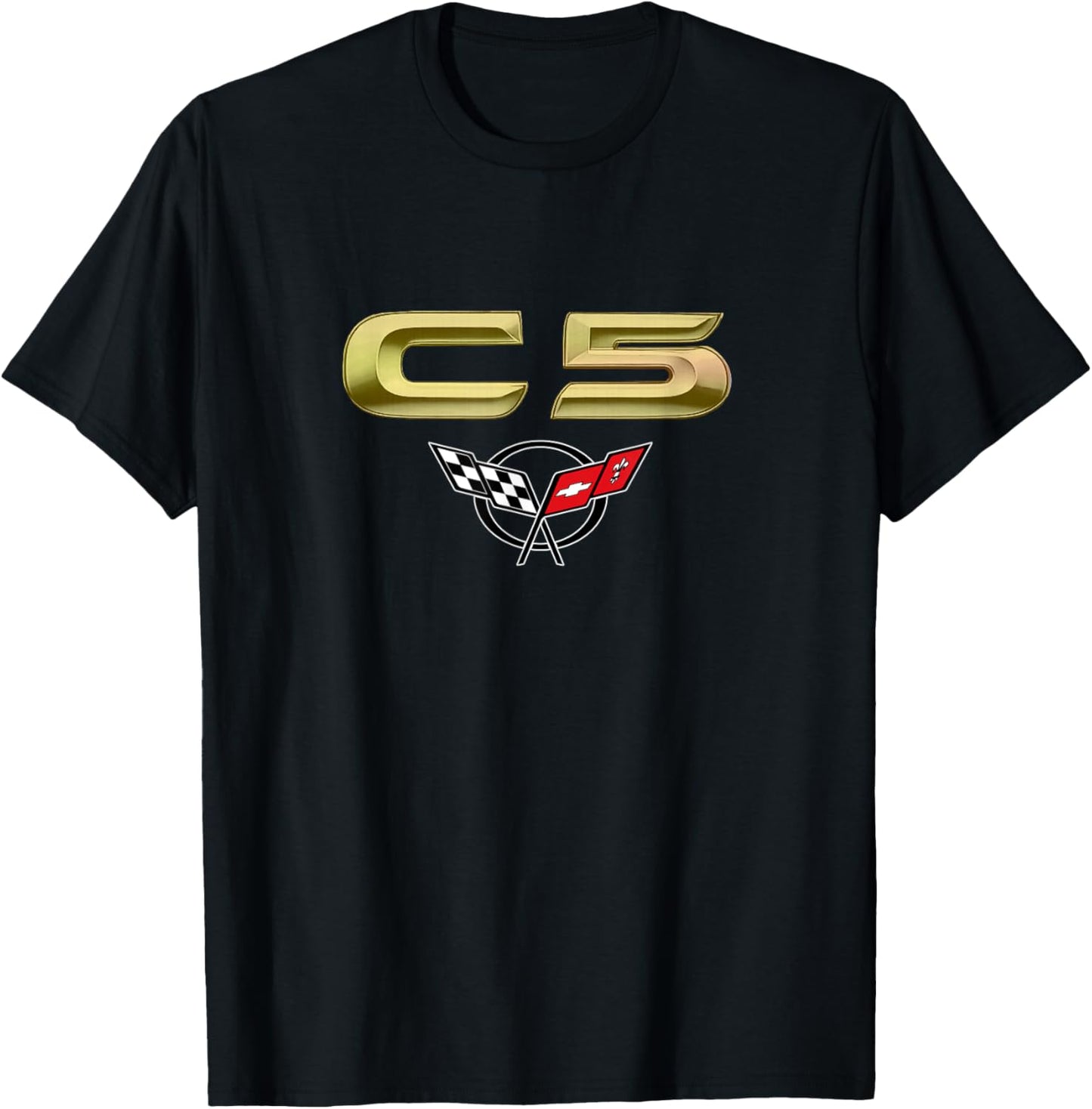 CLASSIC CAR EMBLEM 1990s C5 MUSCLE CAR VINTAGE BADGE CAR ART T-Shirt - T-Shirt | Black