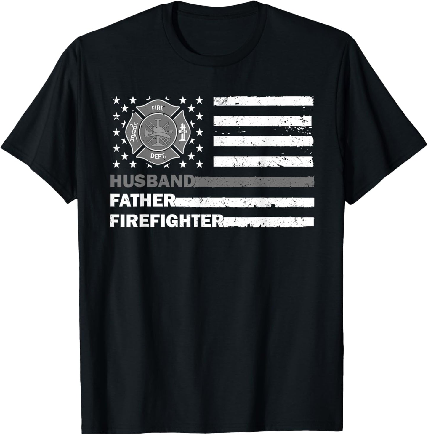 Firefighter Art For Husband Men Dad Firefighting Firefighter T-Shirt - T-Shirt | Black