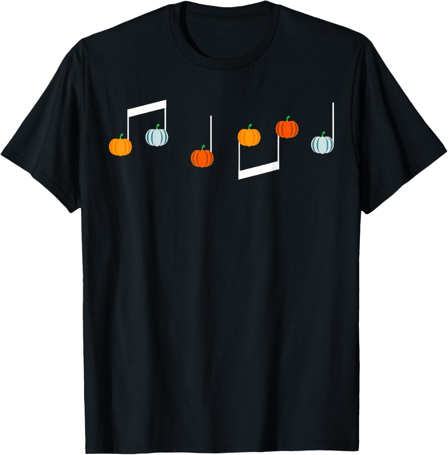 Music Note Pumpkin Fall Music Teacher Halloween Costume T-Shirt - T-Shirt | Black