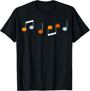 Music Note Pumpkin Fall Music Teacher Halloween Costume T-Shirt - T-Shirt | Black