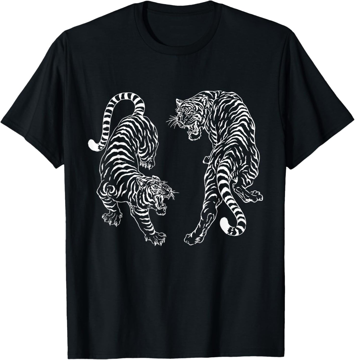 Thai Tattoo Twin Tiger Sak Yant Muay Thai Thailan Thailand T-Shirt - T-Shirt | Black