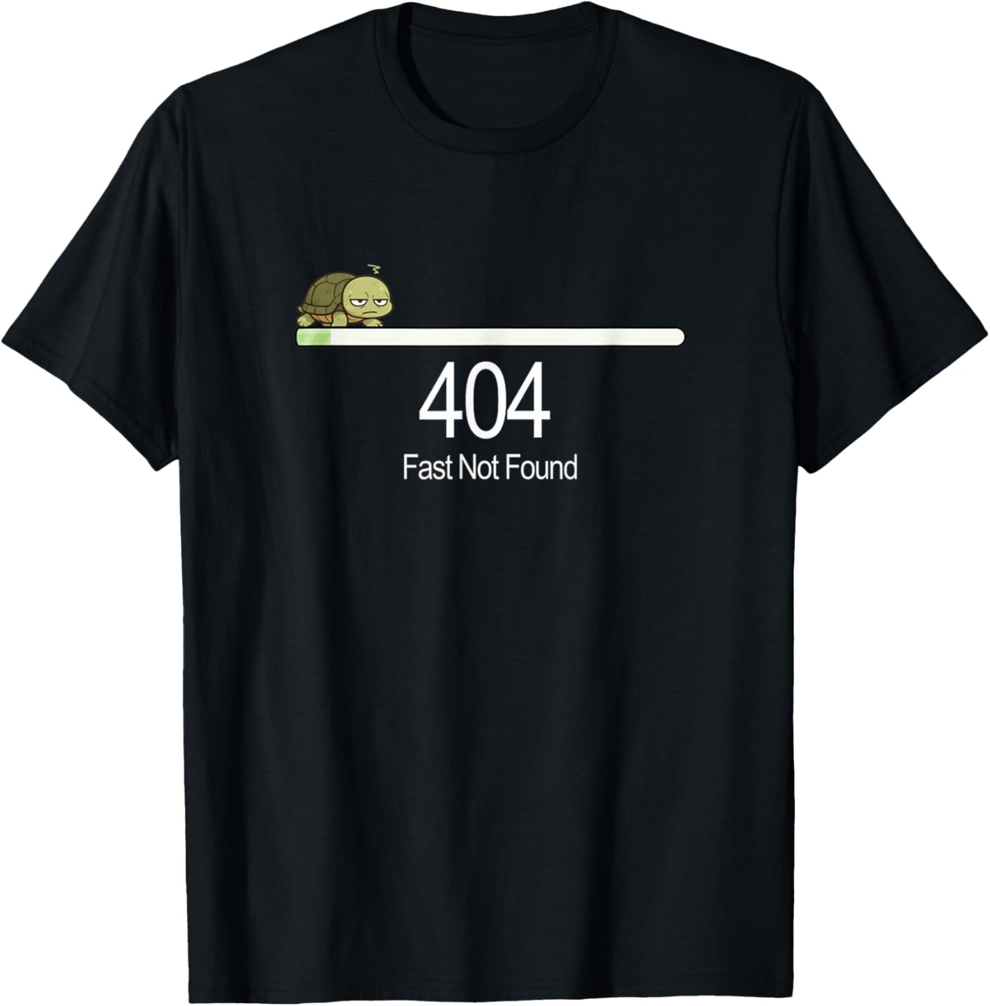 404 Fast Not Found Funny Turtle Meme Computer Technology IT T-Shirt - T-Shirt | Black