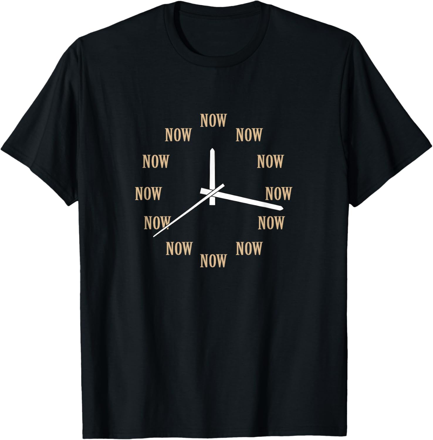 Tan Color The Perfect Time Tan Graphic T-Shirt - T-Shirt | Black