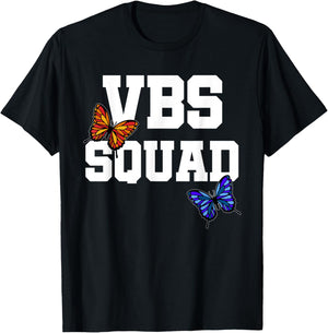 VBS 2025 Vacation Bible School Butterfly Wings VBS Squad T-Shirt - T-Shirt | Black