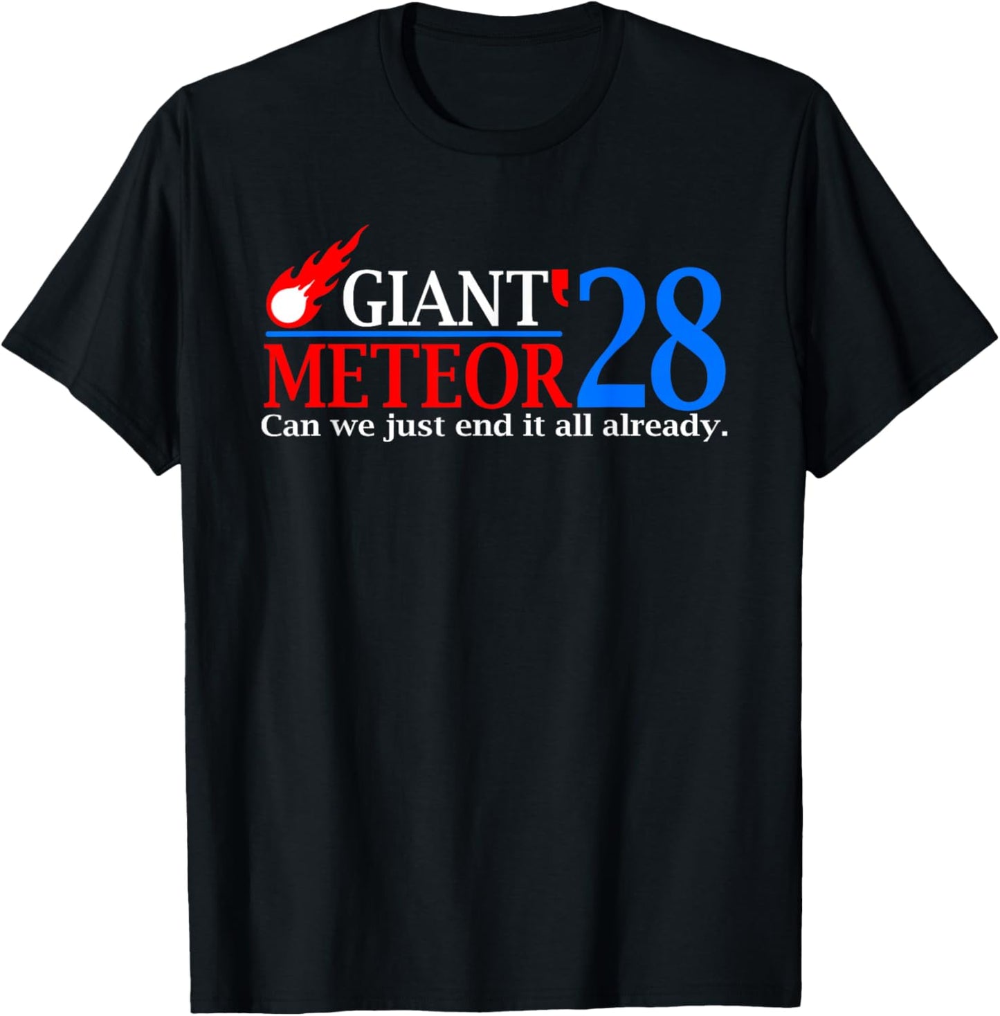Vote Meteor, Funny 2028 Election T-Shirt - T-Shirt | Black