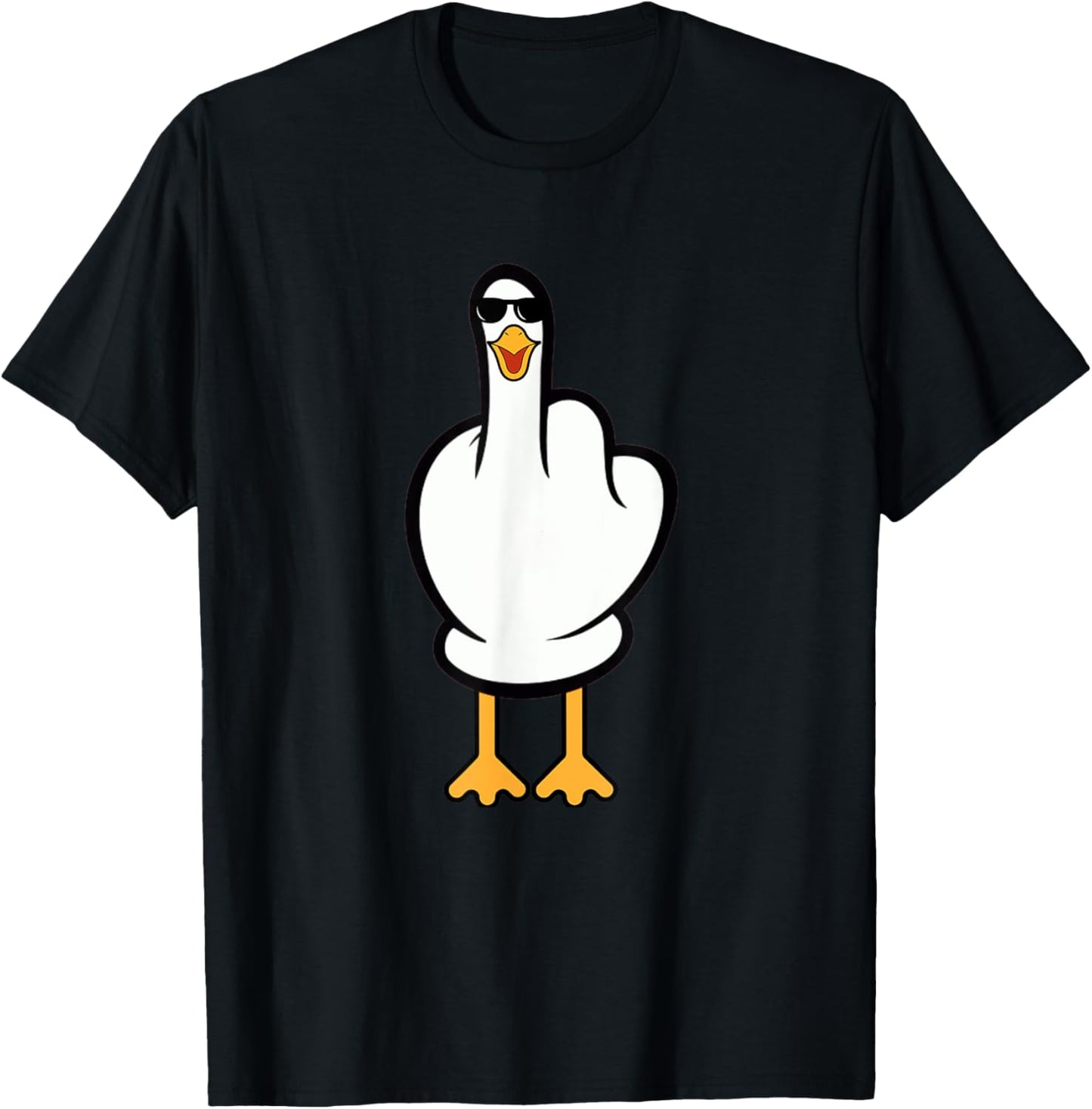 Funny Seagull Sarcastic Joke Rude Seagull Men Women T-Shirt - T-Shirt | Black