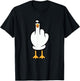 Funny Seagull Sarcastic Joke Rude Seagull Men Women T-Shirt - T-Shirt | Black
