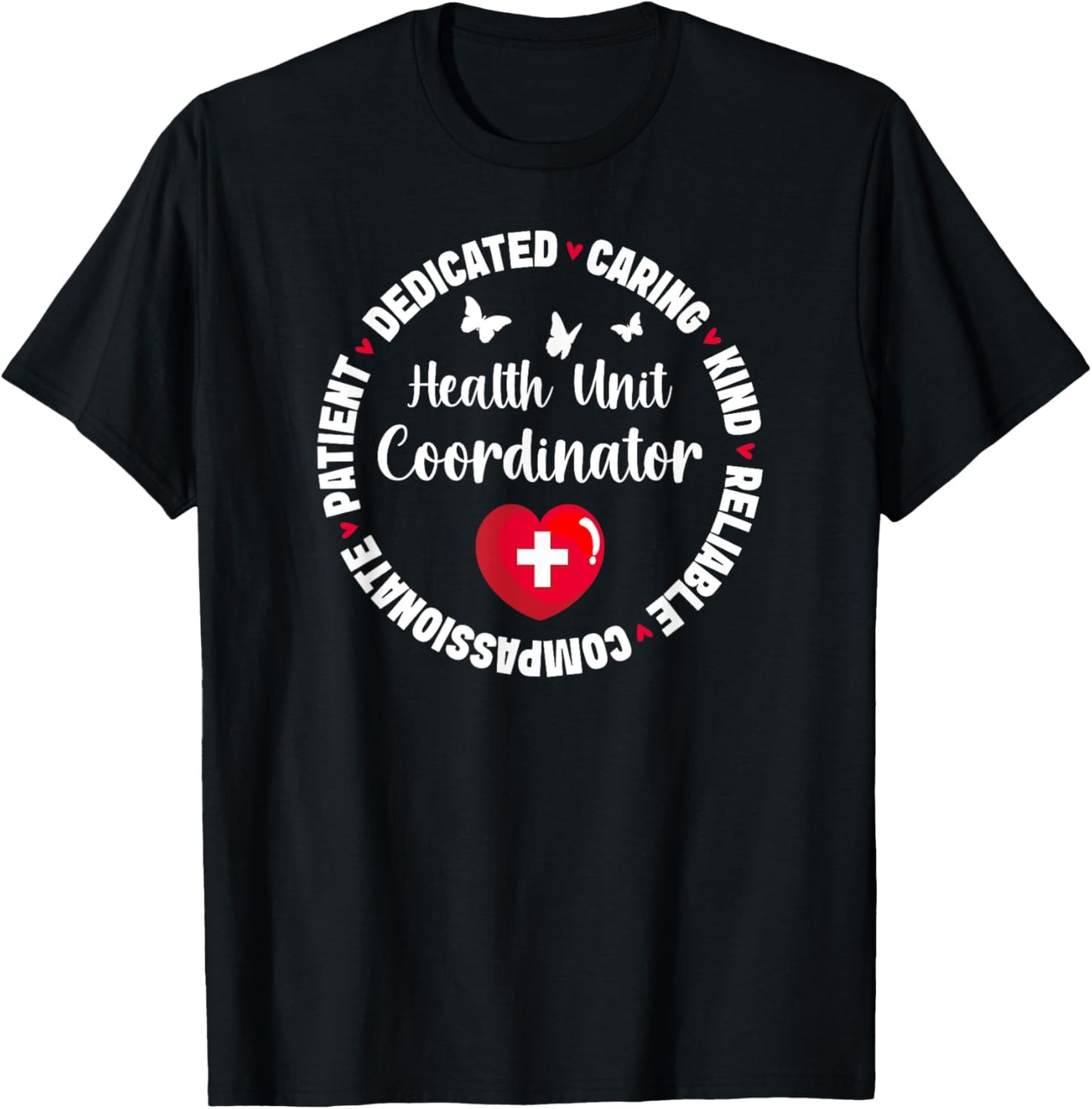 Health Unit Coordinator Appreciation Circle HUC T-Shirt - T-Shirt | Black