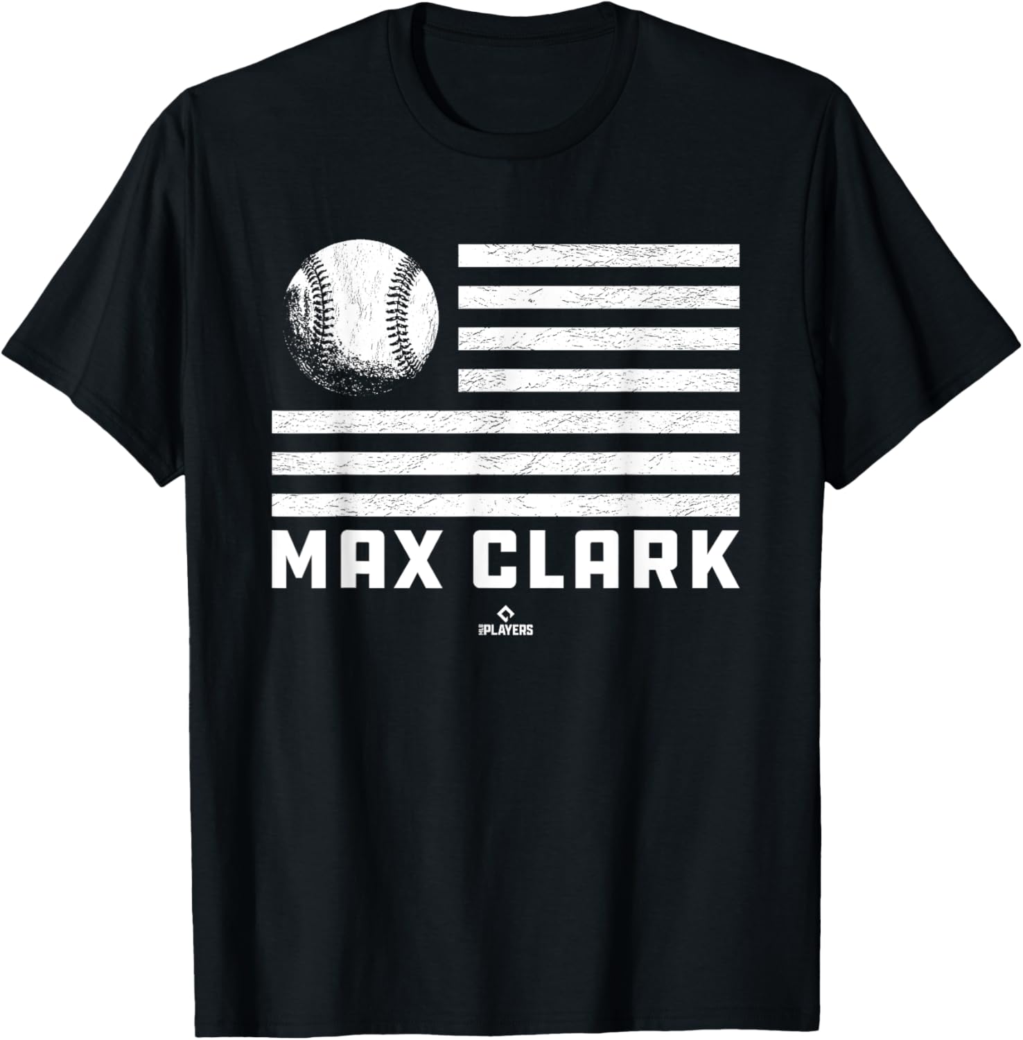 Flag Stripes Max Clark Prospect Baseball Fan Gear T-Shirt - T-Shirt | Black