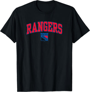 New York Rangers Arch Over White Officially Licensed T-Shirt - T-Shirt | Black
