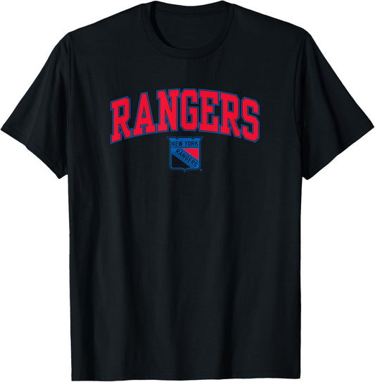 New York Rangers Arch Over White Officially Licensed T-Shirt - T-Shirt | Black