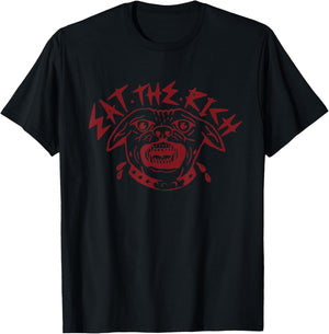 Eat The Rich Bull Dog Men Women T-Shirt - T-Shirt | Black