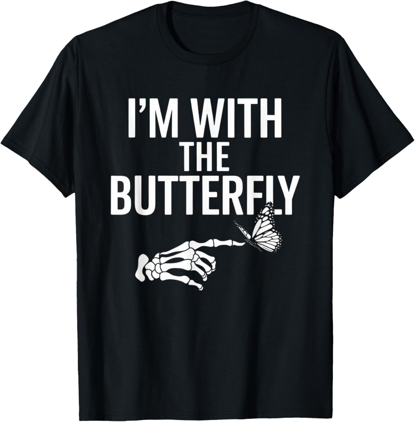 I'm With Butterfly Halloween Costume Couples Matching Gifts T-Shirt - T-Shirt | Black
