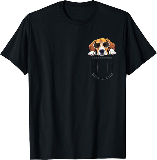 Beagle Dog In The Pocket T-Shirt - T-Shirt | Black