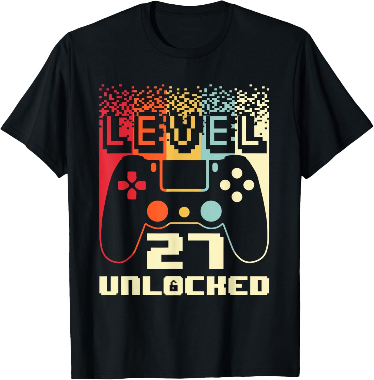 27th Birthday Level 27 Unlocked Gamer 27 Year Old T-Shirt - T-Shirt | Black