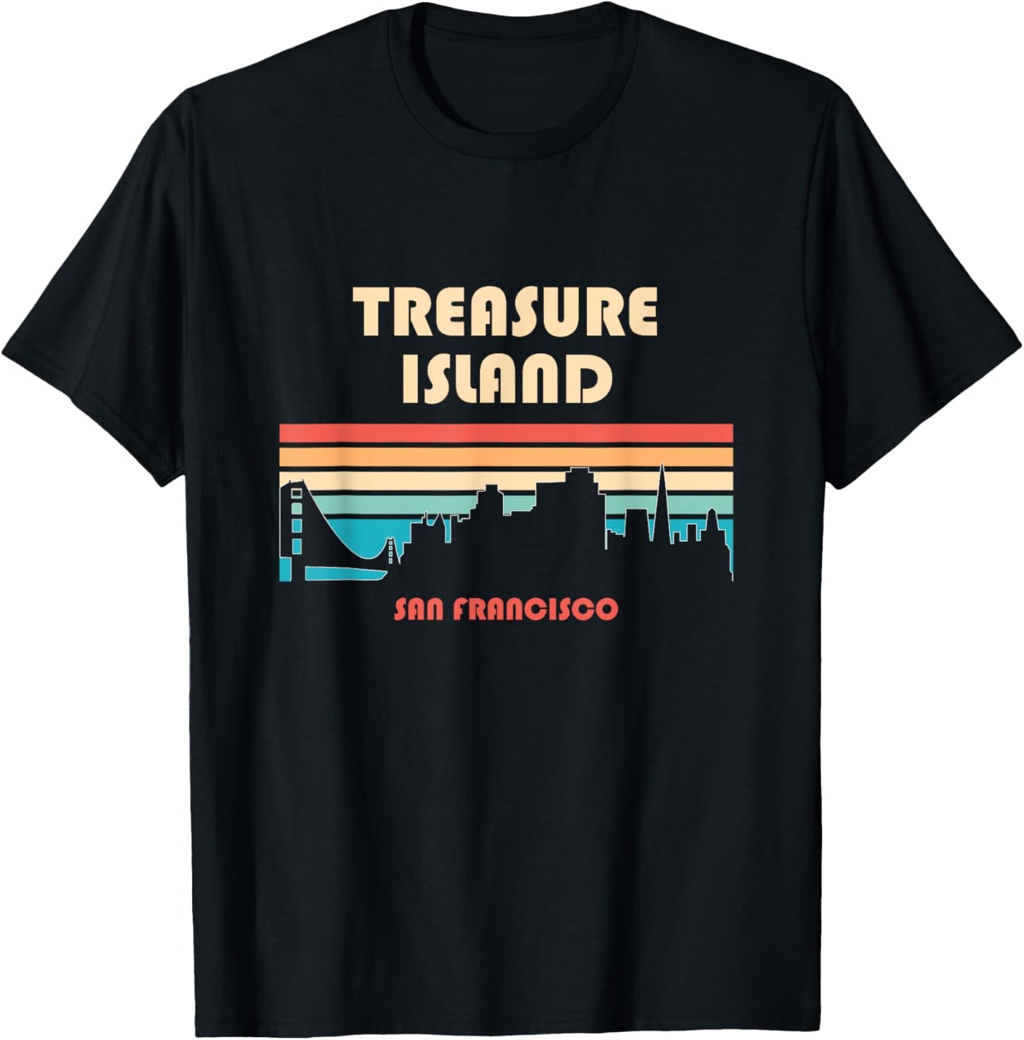 Treasure Island San Francisco California Retro Vintage T-Shirt - T-Shirt | Black