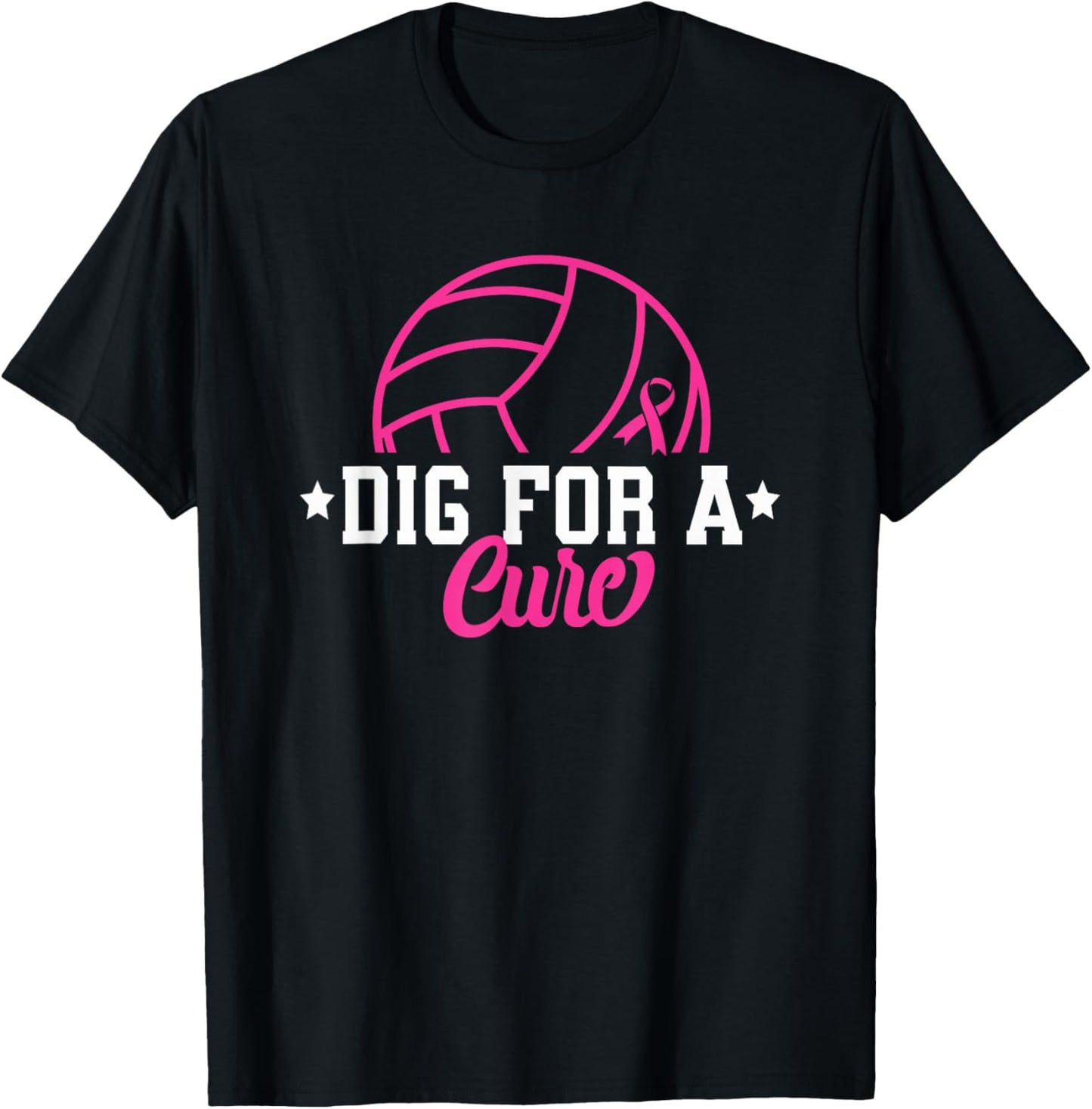 Dig For A Cure Breast Cancer Awareness Volleyball Pink Women T-Shirt - T-Shirt | Black