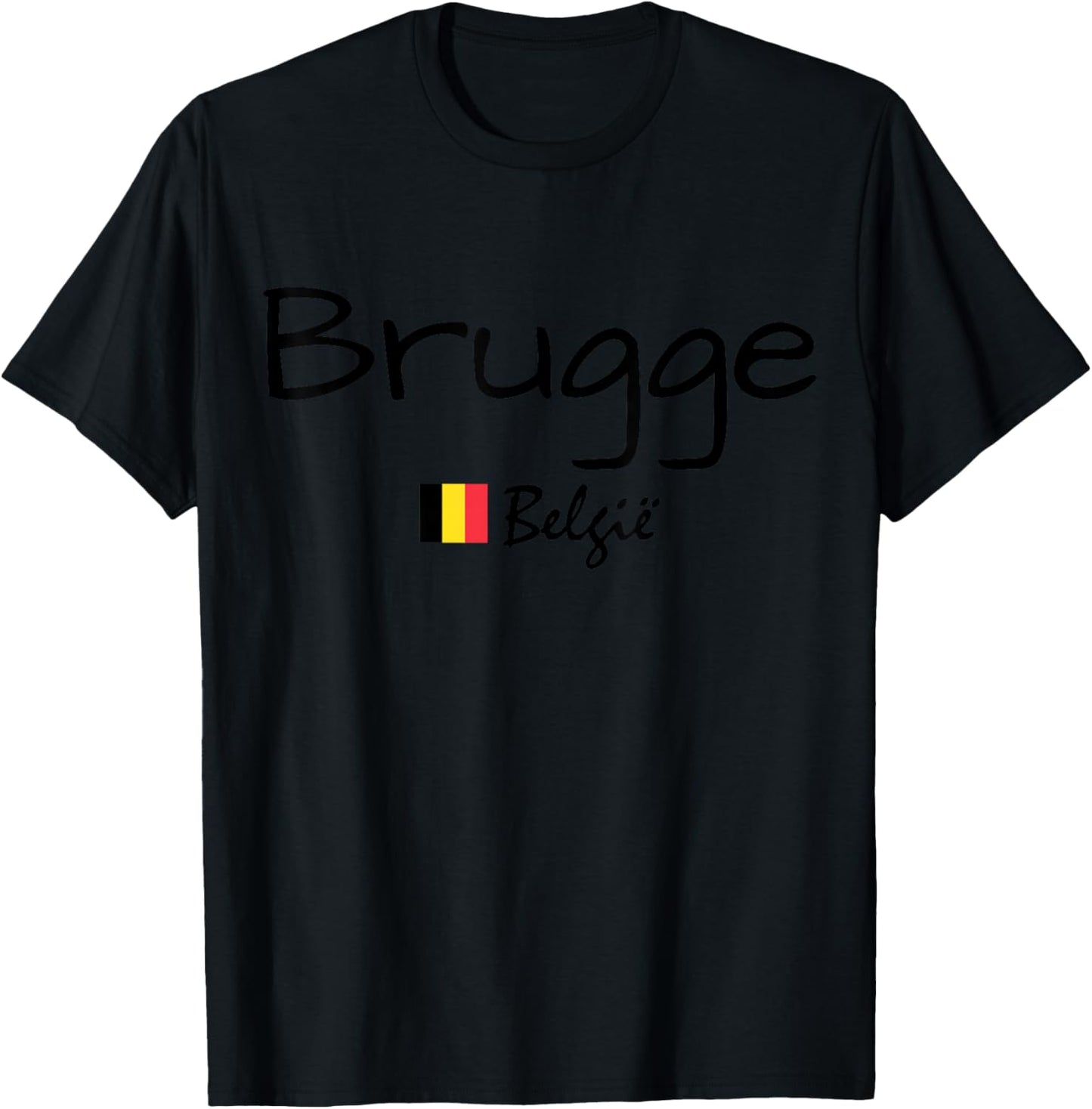 Brugge België, Belgium Flag, Belgium Travel, Bruges T-Shirt - T-Shirt | Black