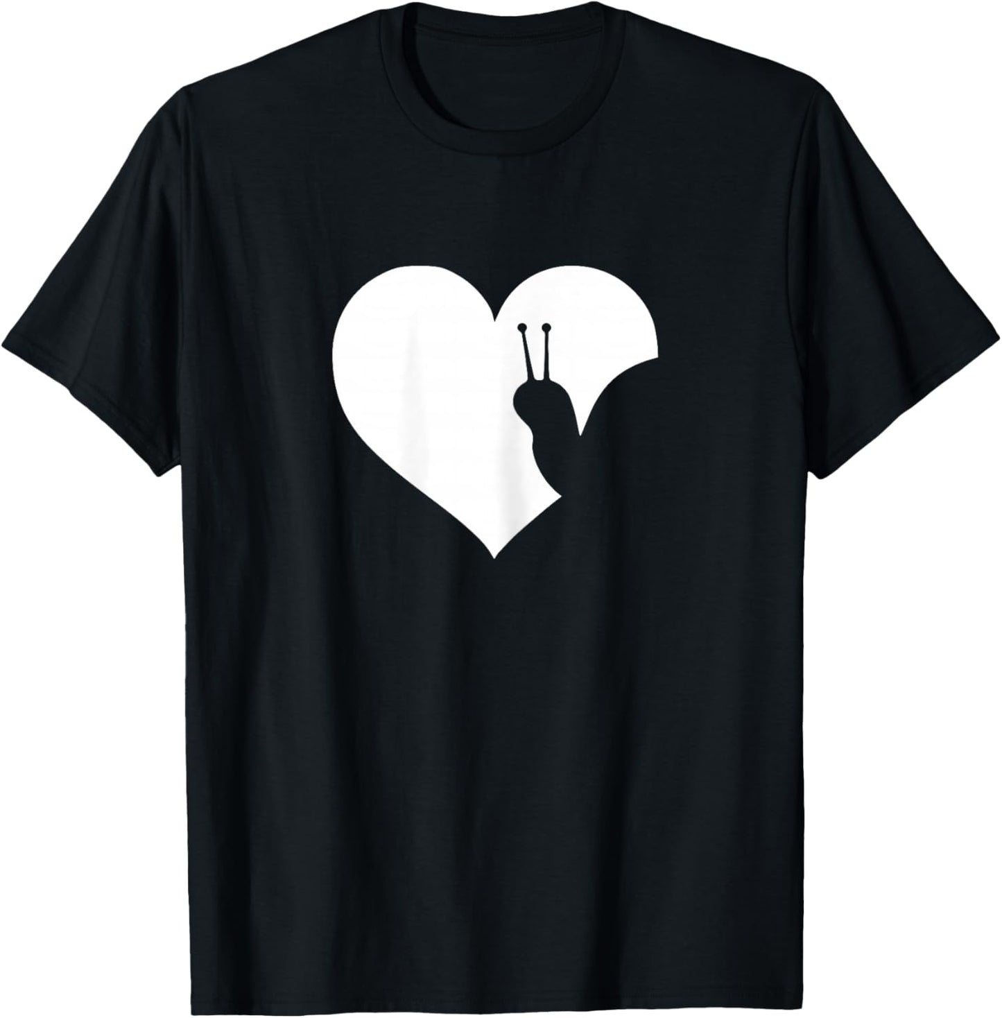 Little Design Snail Love Heart Graphic Children or Teenagers T-Shirt - T-Shirt | Black
