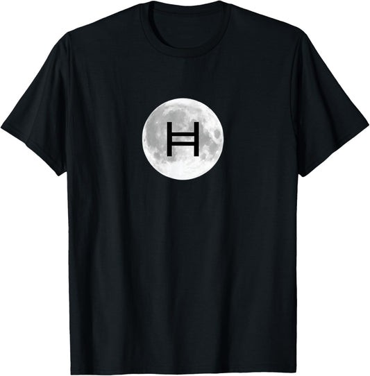 Hedera Hbar Moon Crypto T-Shirt - T-Shirt | Black
