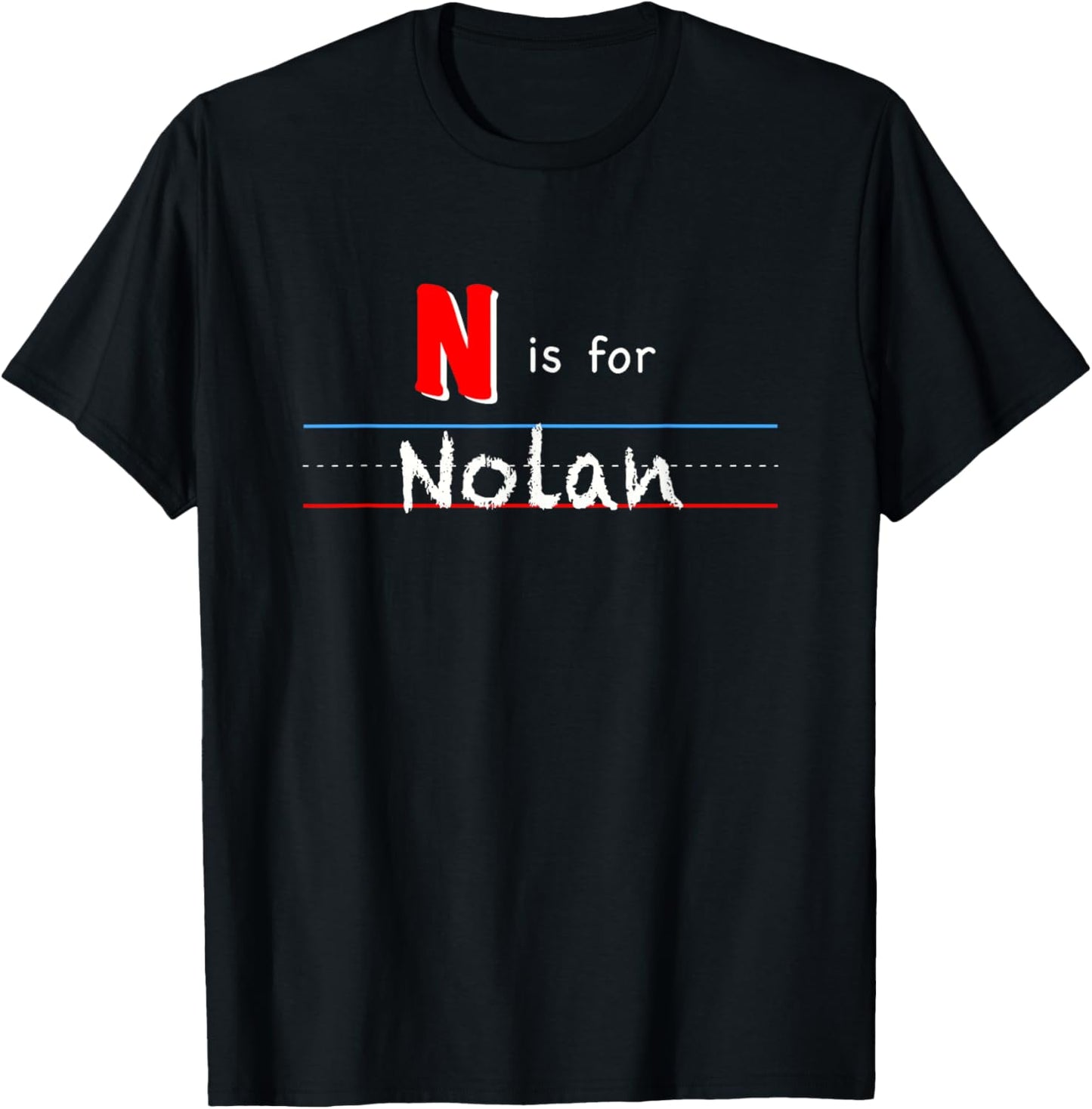 N Is For Nolan, boys custom personalized name kids school T-Shirt - T-Shirt | Black