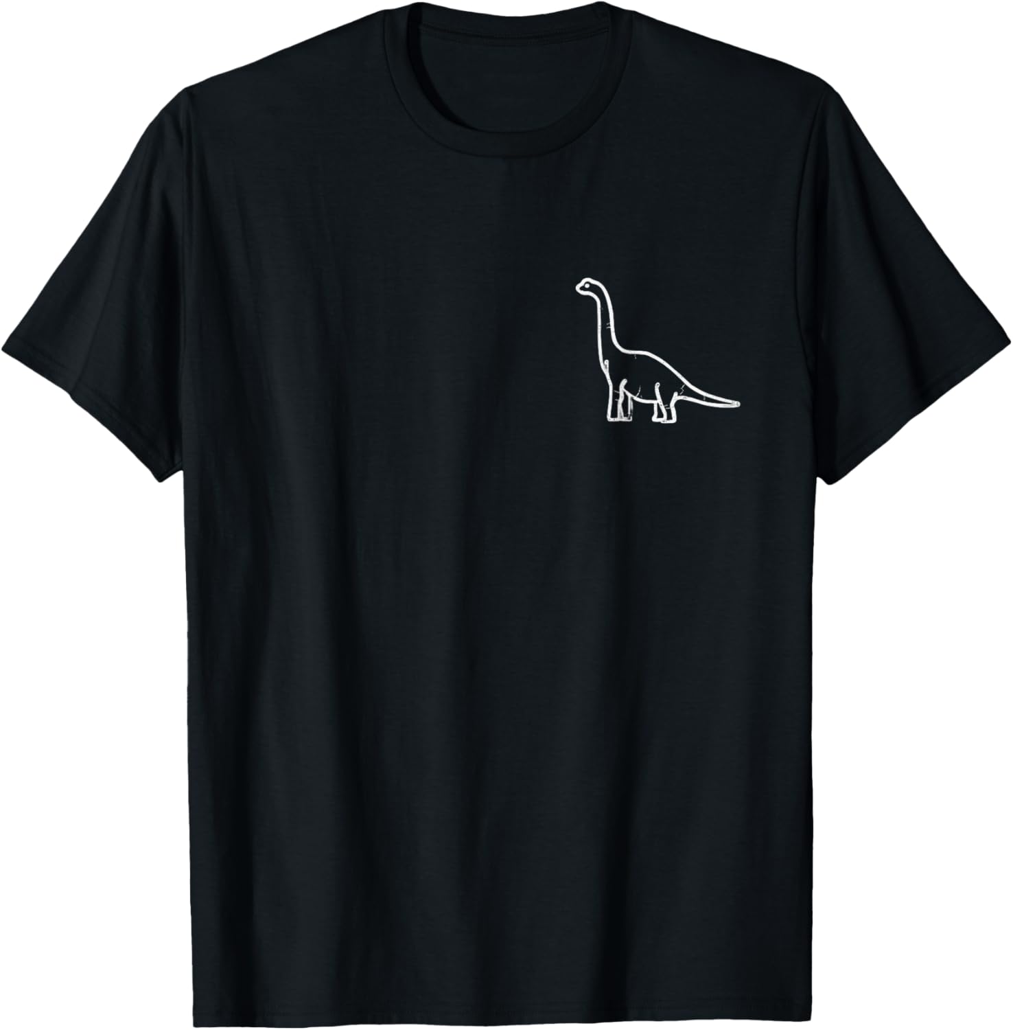 Minimalist Brontosaurus Outline Dino Lover Paleontology Gift T-Shirt - T-Shirt | Black