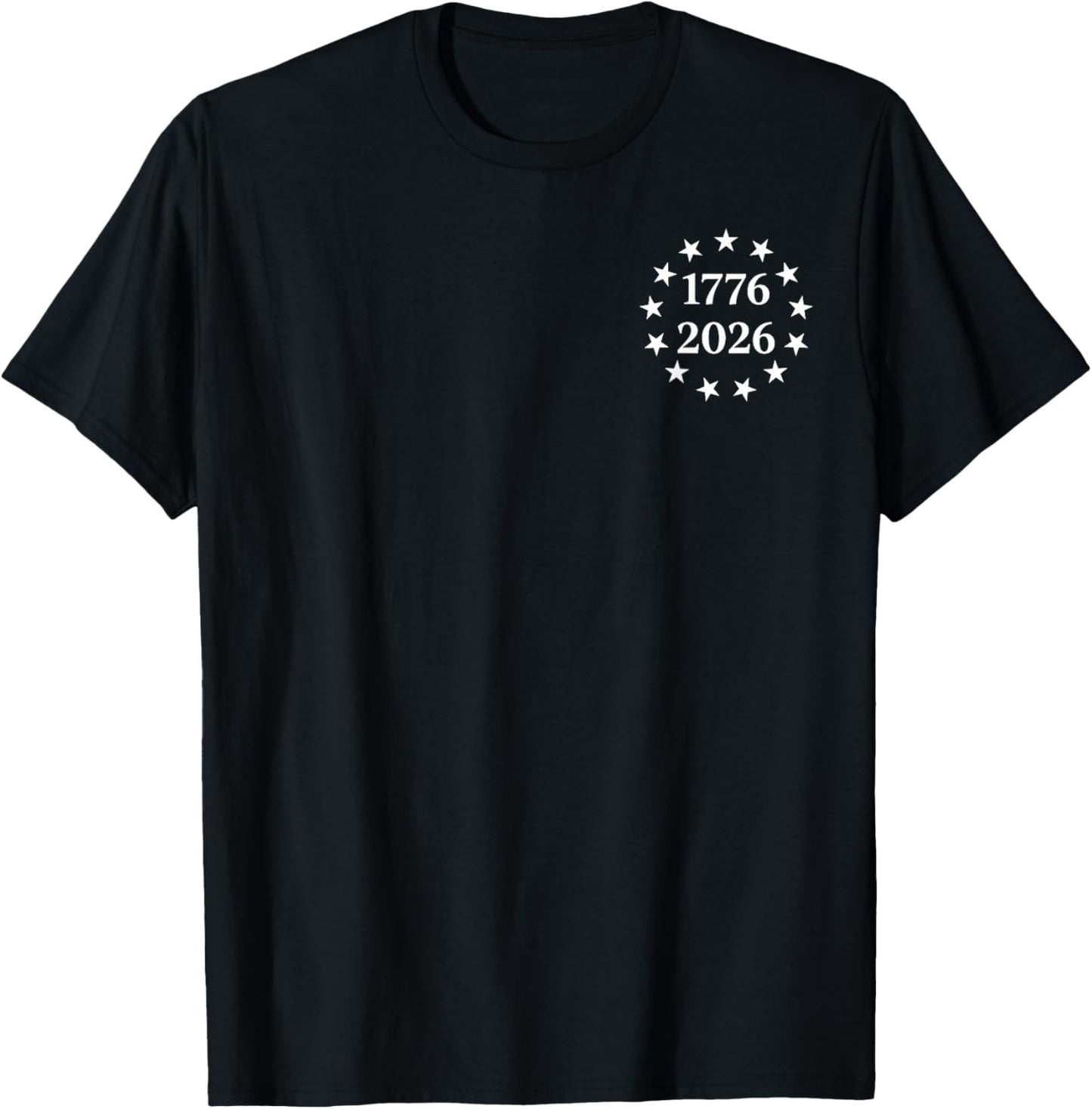 250 Years American Flag 1776 2026 4th of July Front and Back T-Shirt - T-Shirt | Black