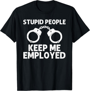 Funny Cop Design Women Police Officer Policeman Cop T-Shirt - T-Shirt | Black