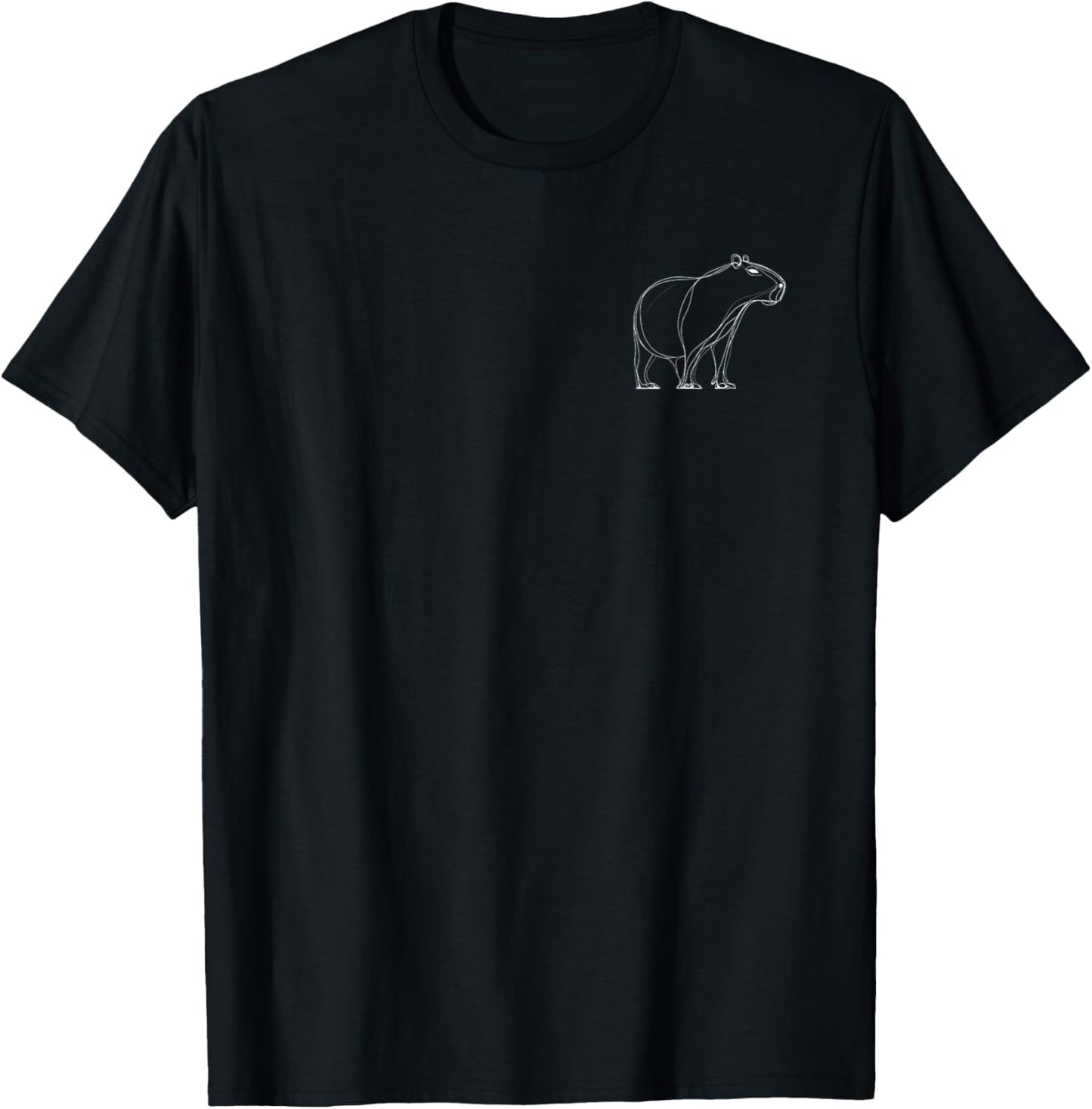 Minimalistic Pocket Capybara Simple Aesthetic T-Shirt - T-Shirt | Black