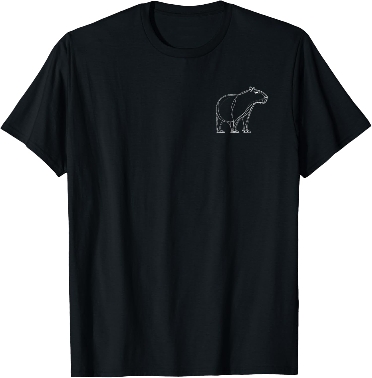 Minimalistic Pocket Capybara Simple Aesthetic T-Shirt - T-Shirt | Black