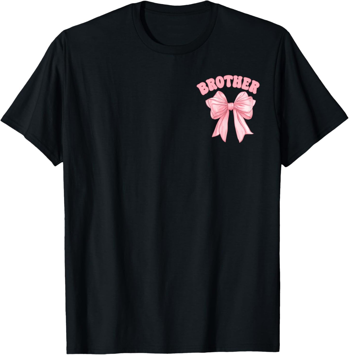 Brother of The Birthday Girl Family Pink Coquette Bow Party T-Shirt - T-Shirt | Black