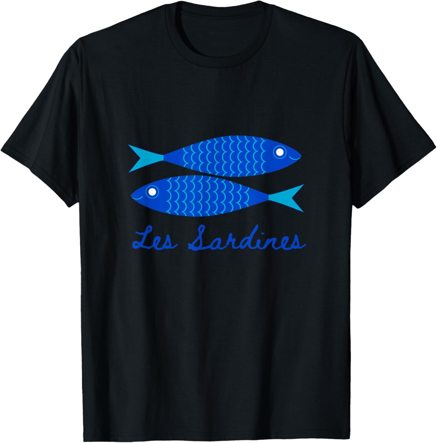 Les sardines fisherman aesthetic coastal sardine fish T-Shirt - T-Shirt | Black
