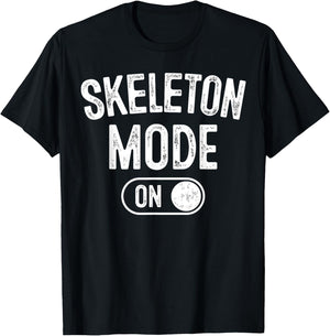 Skeleton Mode On Costume Funny Anatomy Gift Goth T-Shirt - T-Shirt | Black