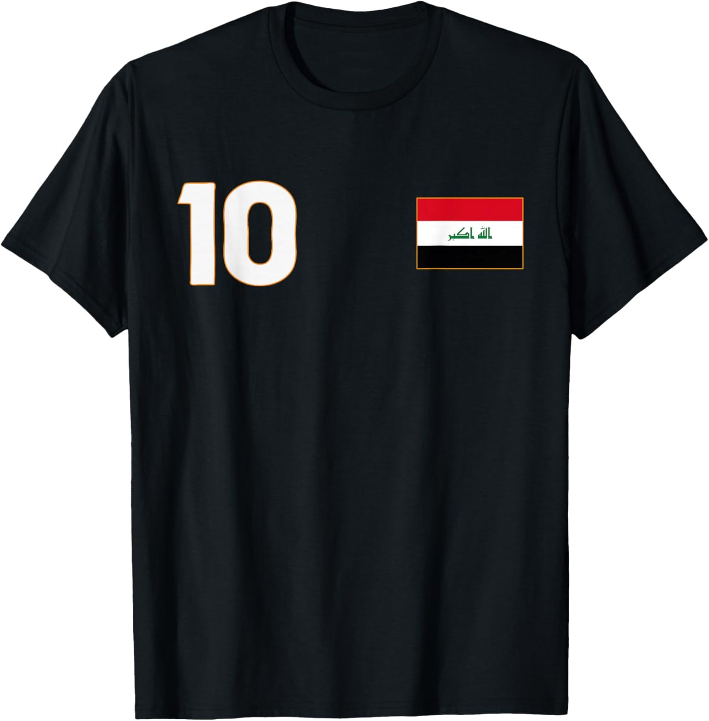 Iraq Flag Number 10 Shield Emblem National Pride T-Shirt - T-Shirt | Black