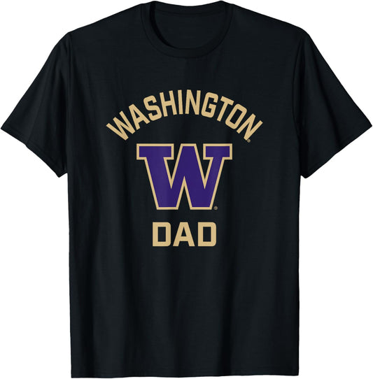 University of Washington Huskies Arched Dad T-Shirt - T-Shirt | Black
