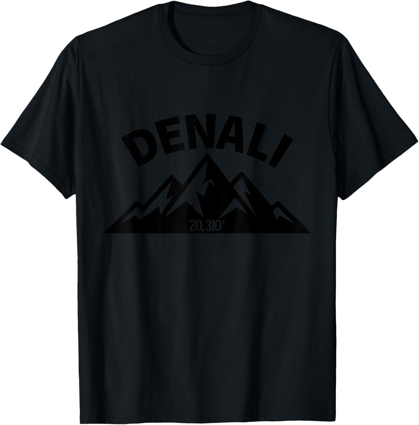 Denali Mountain Peak Elevation Alaska National Park Hiking T-Shirt - T-Shirt | Black
