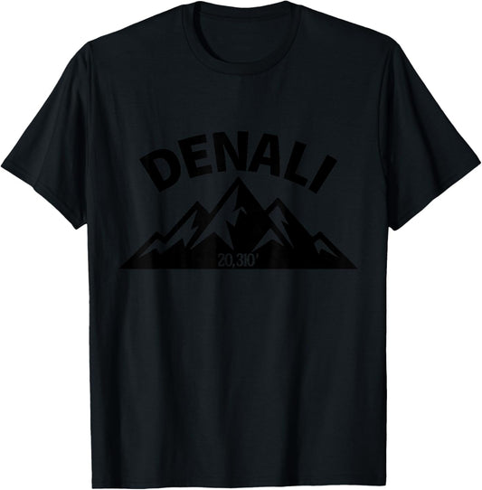Denali Mountain Peak Elevation Alaska National Park Hiking T-Shirt - T-Shirt | Black