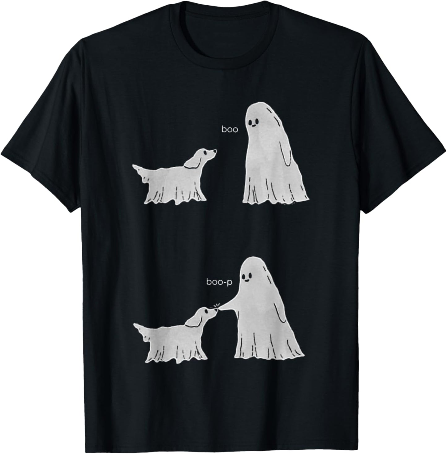 Boo Boo-p Ghost Dog Halloween T-Shirt - T-Shirt | Black