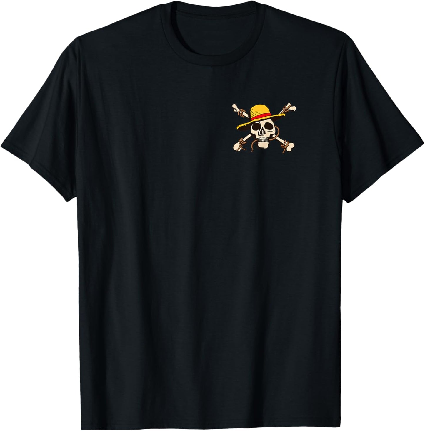 One Piece Stacked Logos Front Back T-Shirt - T-Shirt | Black